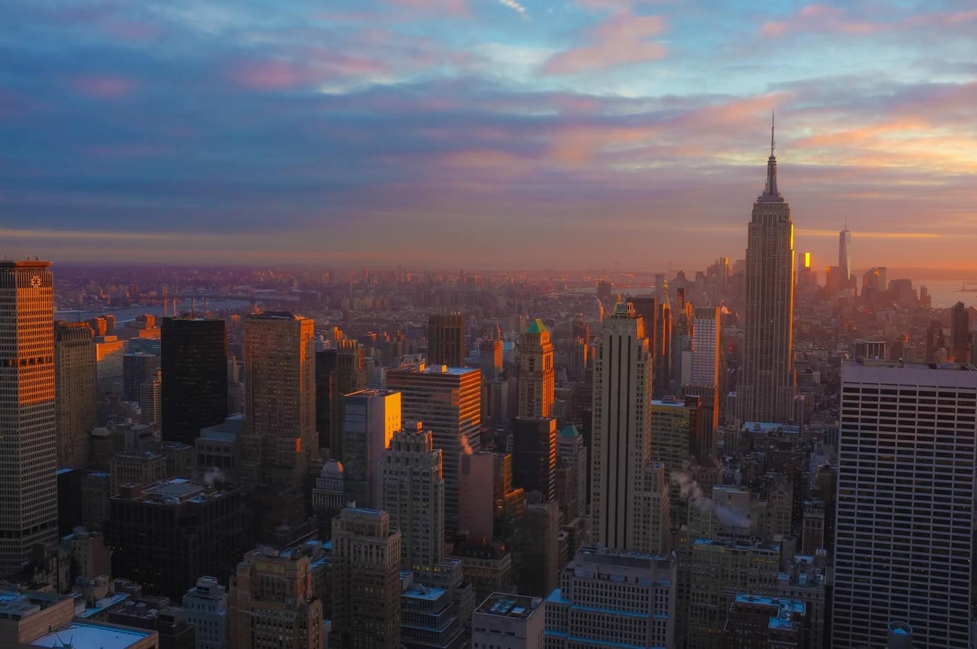 Top of the Rock, view from Top of the Rock sunset