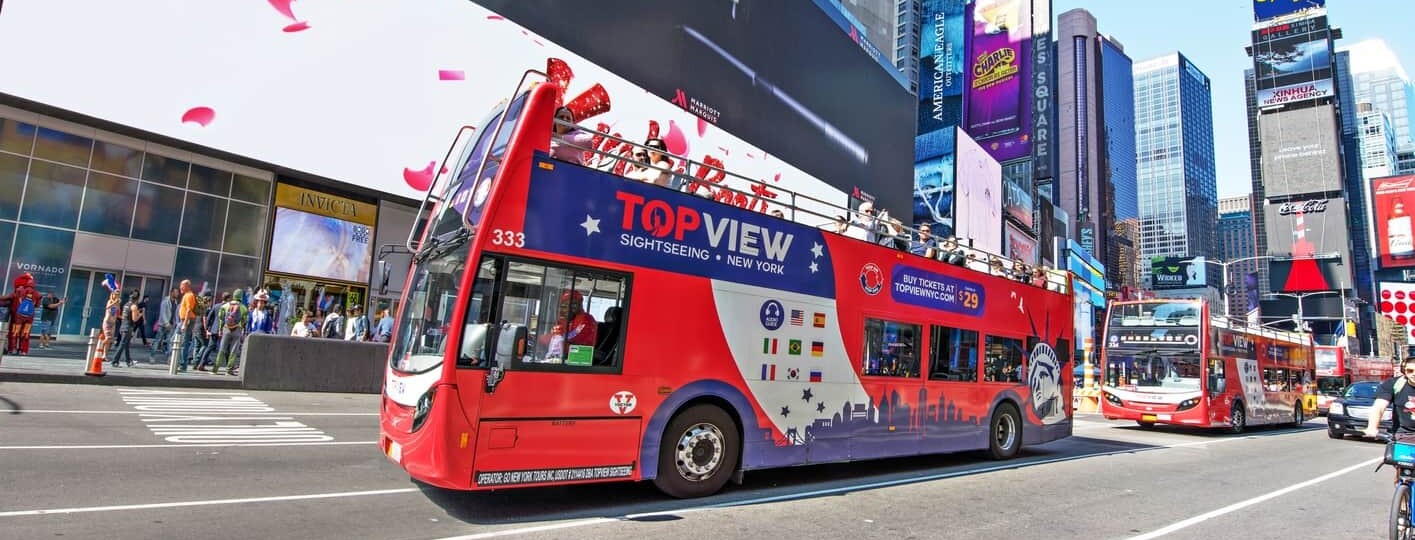 Topview sightseeing bus in nyc