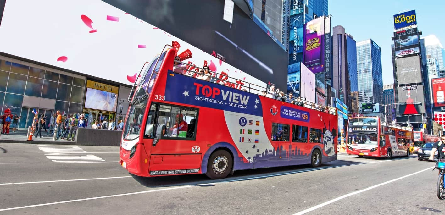 TopView NYC Hop-On Hop-Off Bus, un autobús Hop On Hop Off en New York