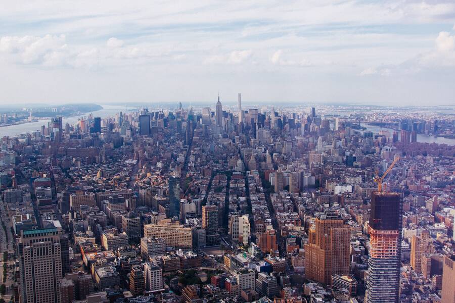 Manhattan panorama, one world observatory in new york