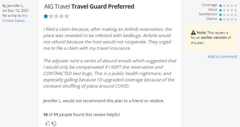 AIG review, travel insurance best
