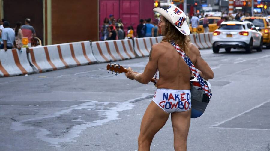 Naked Cowboy, what to see in times square new york