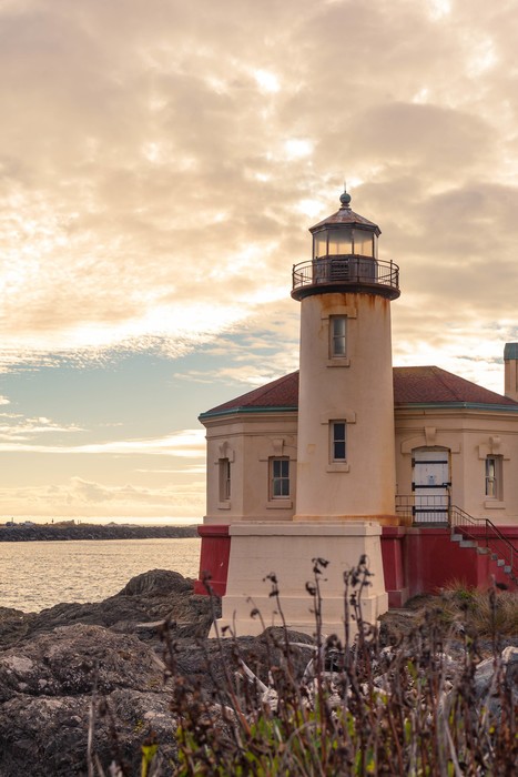 Coquille River Lighthouse in Oregon during the daytime