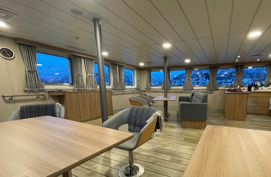spacious lounge on a boat
