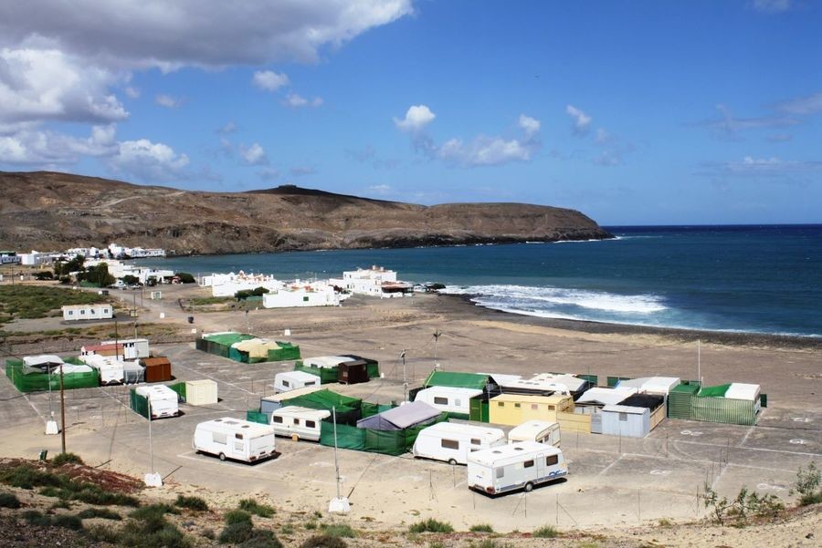 Camping de Pozo Negro en Antigua en la isla de Fuerteventura