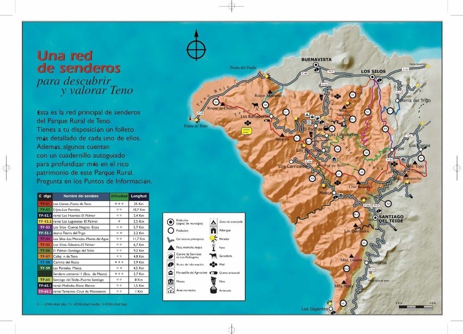 Mapa del Teno de Tenerife