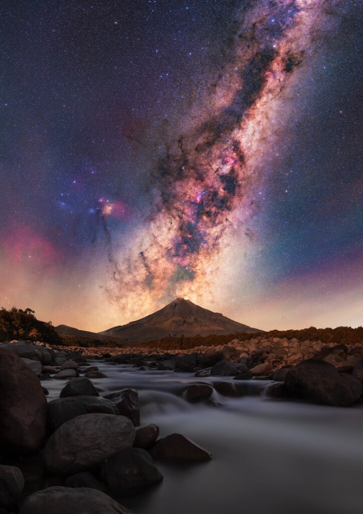 "Milky Way Rising over Stony River & Mt Taranaki" - Brendan Larsen