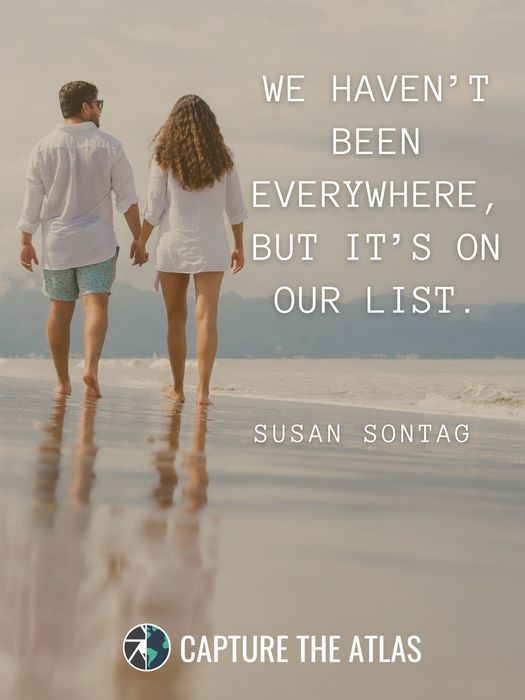 25. "We haven’t been everywhere, but it’s on our list." – Susan Sontag