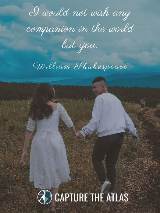 48. "I would not wish any companion in the world but you." – William Shakespeare
