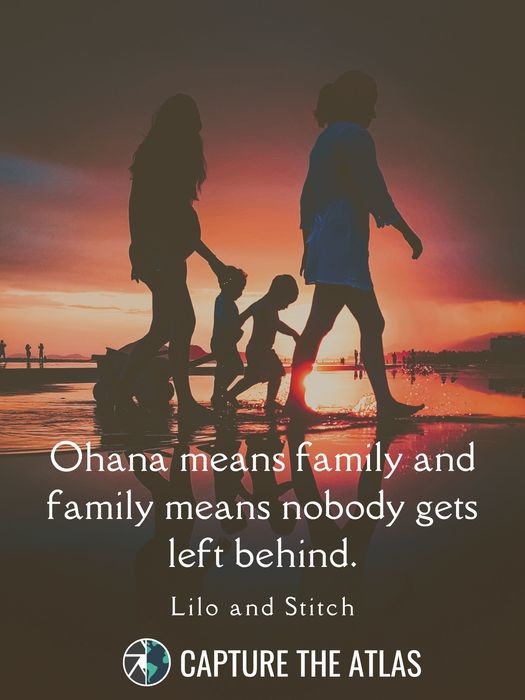 Ohana means family and family means nobody gets left behind