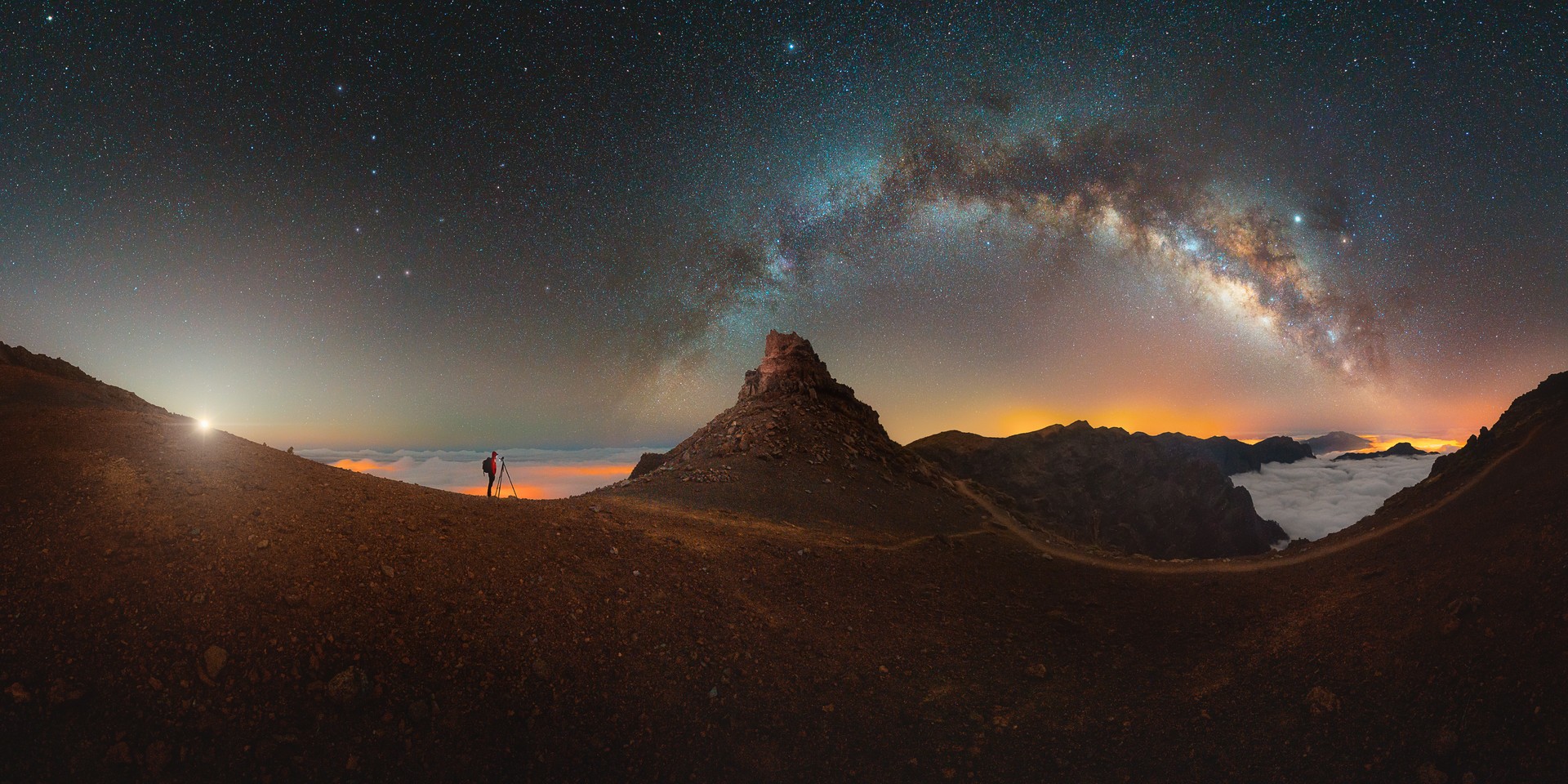 Milky Way arch over mountain