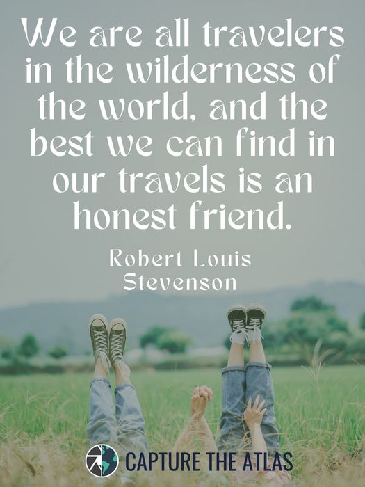 We are all travelers in the wilderness of the world, and the best we can find in our travels is an honest friend