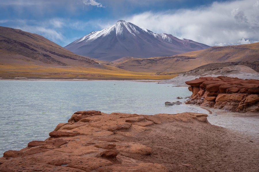 Snow-capped mountain in the Chilean Altiplano