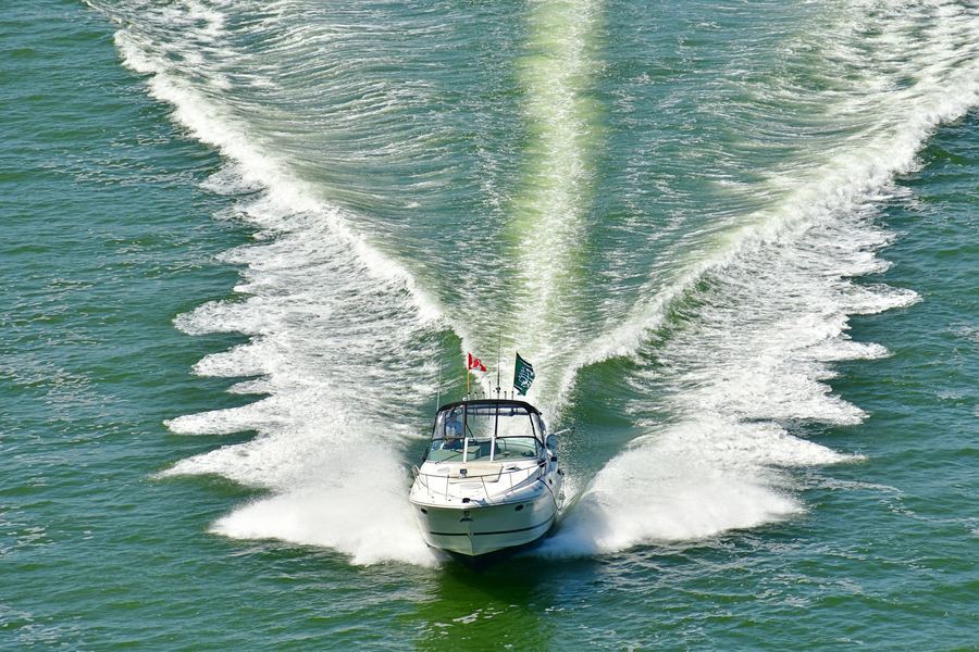 Motorboat in the ocean, boat charter tenerife