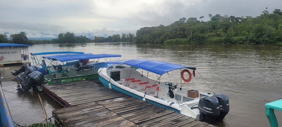 Boat on the Sierpe River, outdoor things to do in corcovado costa rica