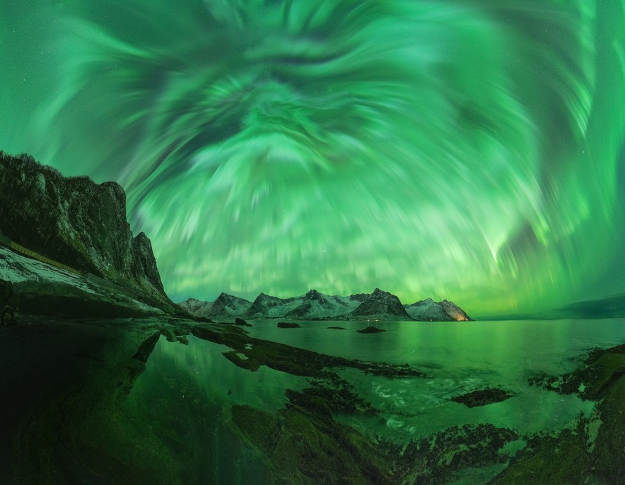 Northern Lights panorama image 
