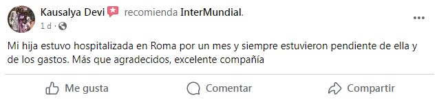 Opiniones de Intermundial en Facebook