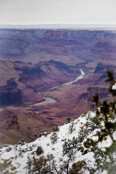 Canyon overlook, Grand Canyon during winter