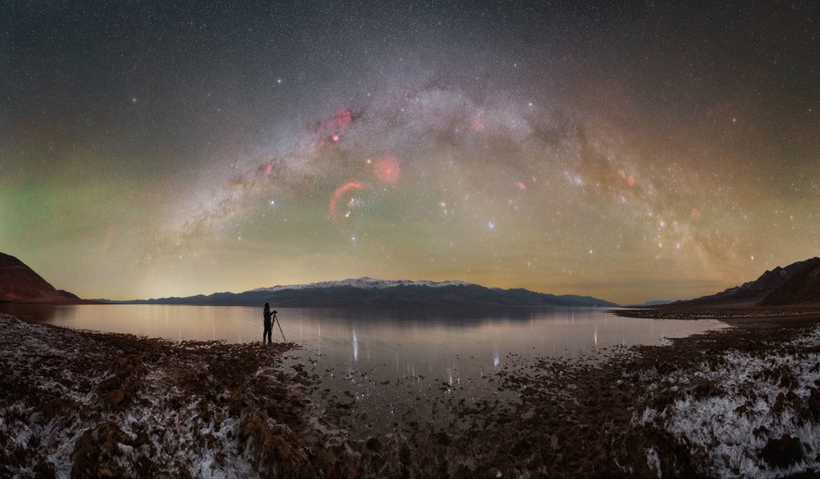 Winter Milky Way arc over Badwater Basin
