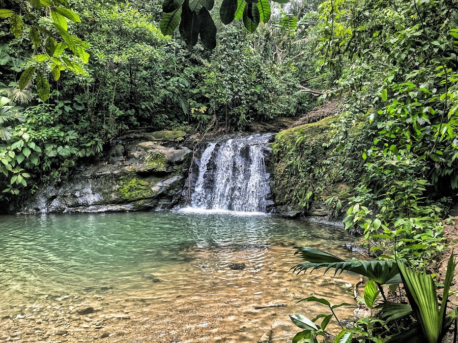 Bribrí Falls, a costa rican waterfall with crystal-clear waters