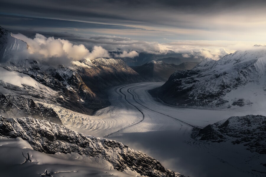 Learn how to compose your images from a helicopter in this French Alps photography workshop