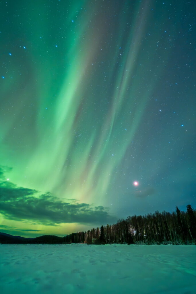 Total Lunar Eclipse & Aurora Borealis Substorm