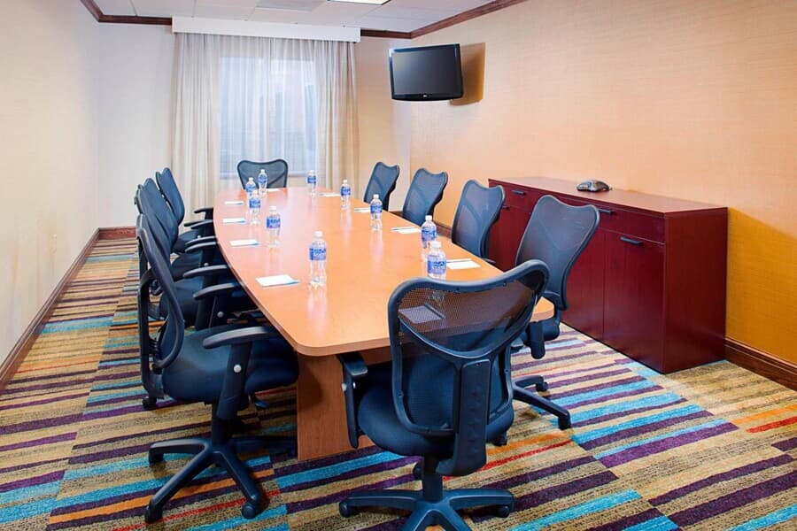 Long table and chairs, meeting room