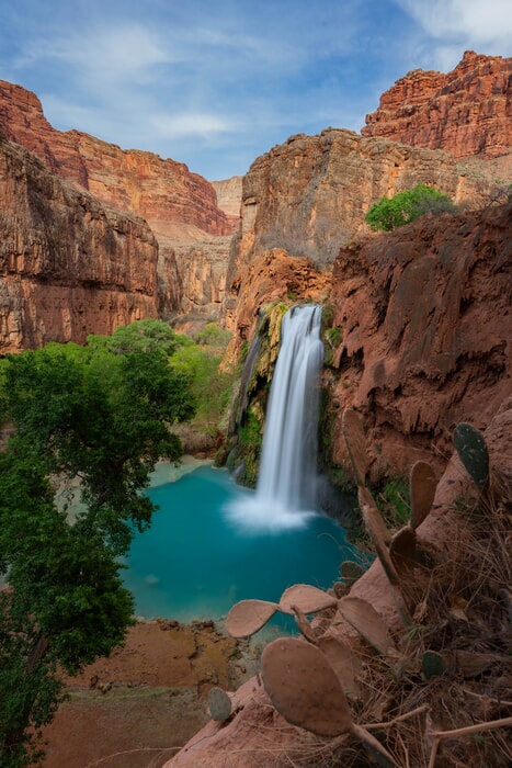 Paisaje que rodea las cataratas Havasu, Gran Cañón