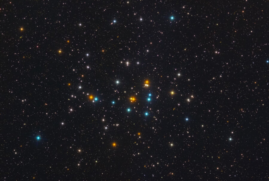 A cluster of stars twinkling in the night sky-deep sky astro workshop