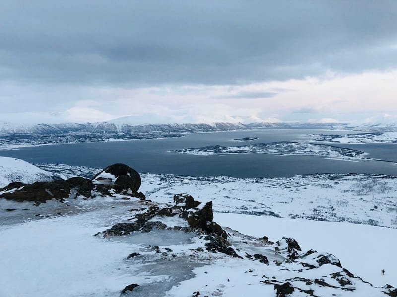 Rødtind, one of the best Tromso winter hikes to the top of a mountain with panoramic views