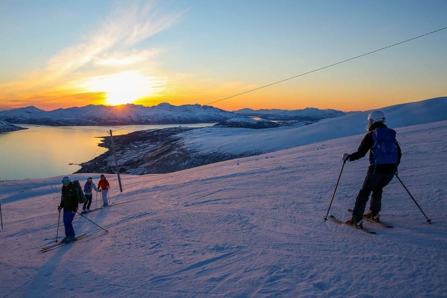 Ski in Tromso, Norway, whether it's cross country or downhill, a perfect Tromso winter activity for enjoying nature