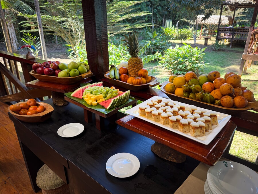 Fruit buffet at tambopata ecolodge peru