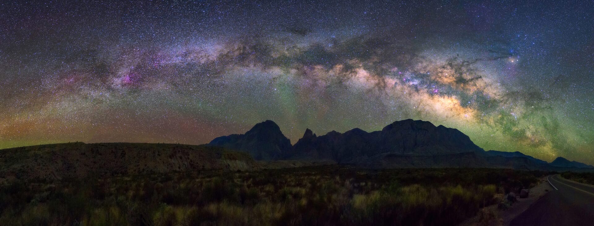 Milky Way Arch over Big Bend landscapes