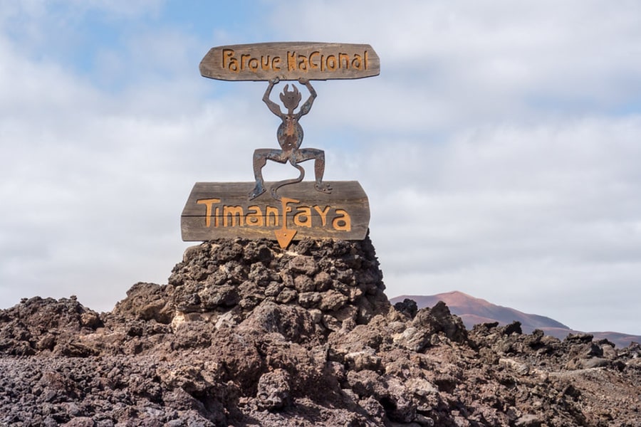 Escultura de «El Diablo de Timanfaya», un icono del parque Timanfaya